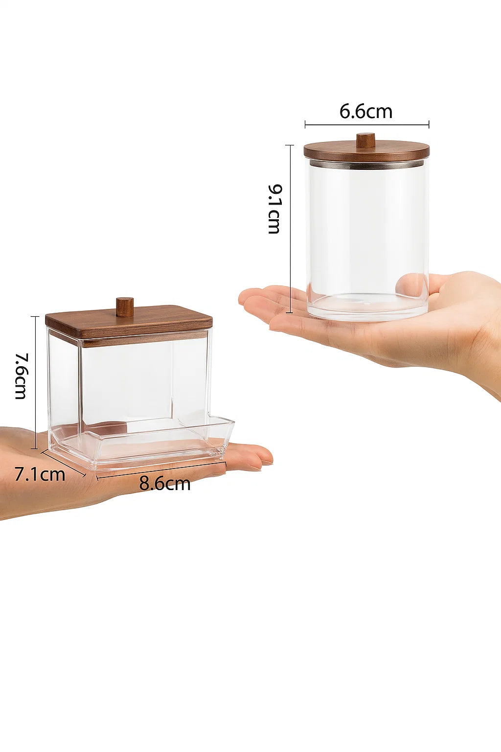 Förvaringsburkar till badrummet - behållare för bomullspads och bomullstops