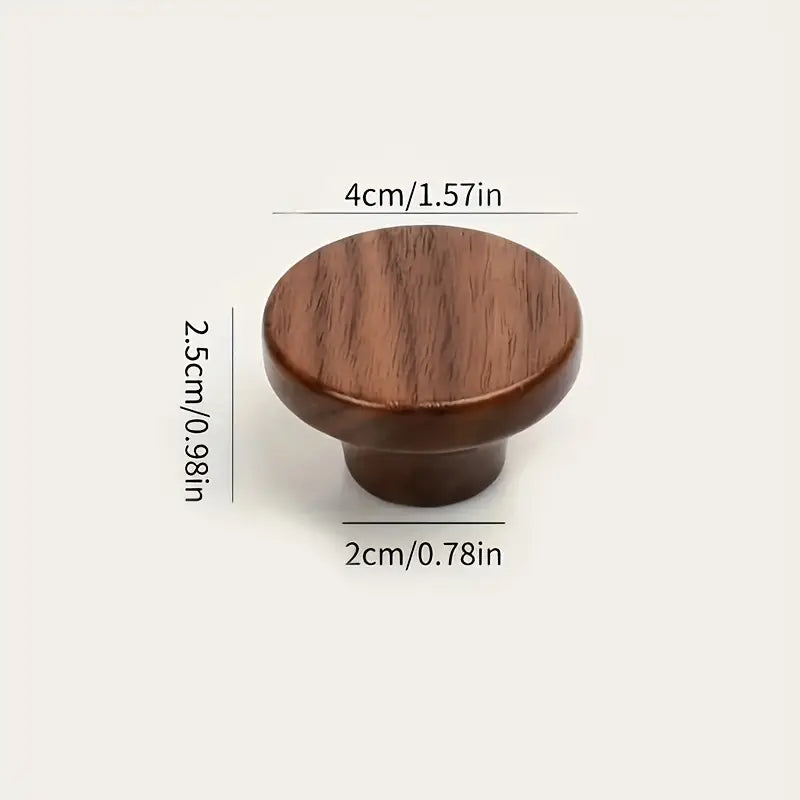 Skåpsknoppar i valnötsträ - skåpsbeslag