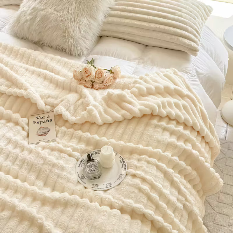 Fluffig pläd i fuskpäls - 150x200 cm Mjuk Filt