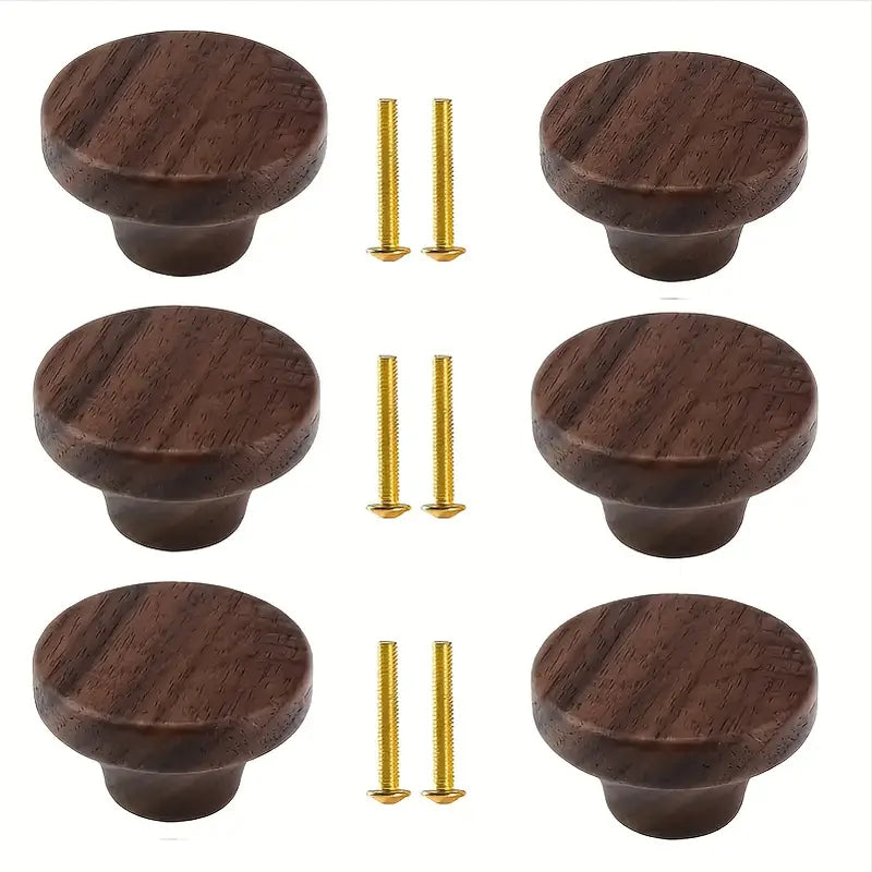 Skåpsknoppar i valnötsträ - skåpsbeslag