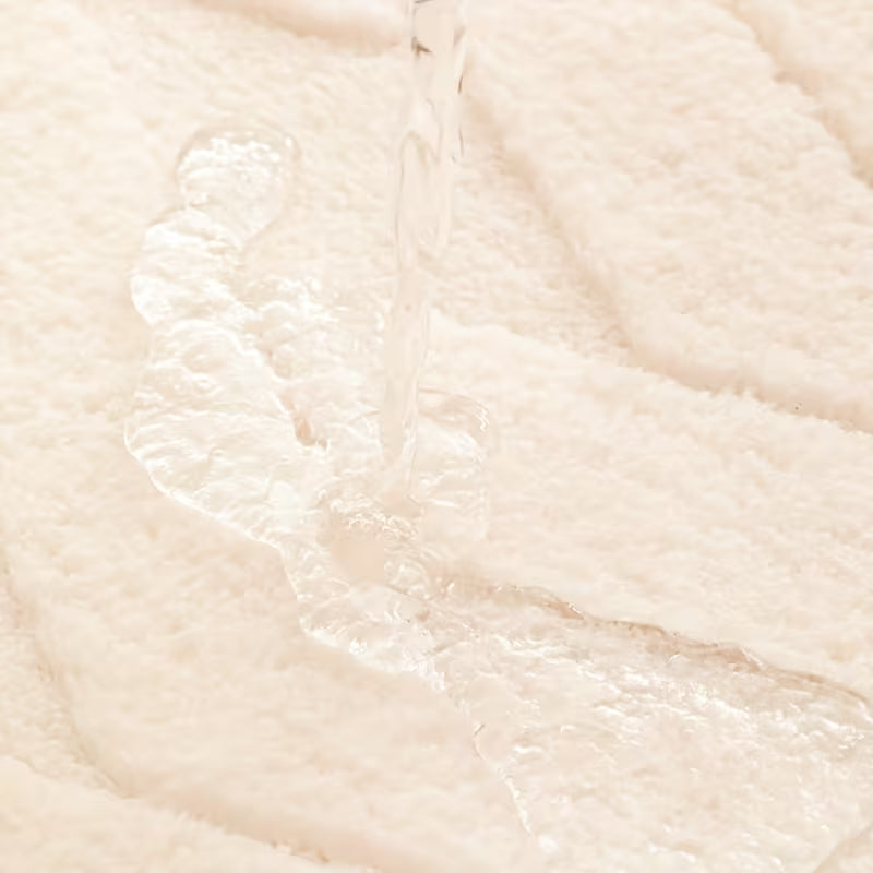 Beige/krämvit mjuk mönstrad badrumsmatta 40x60cm