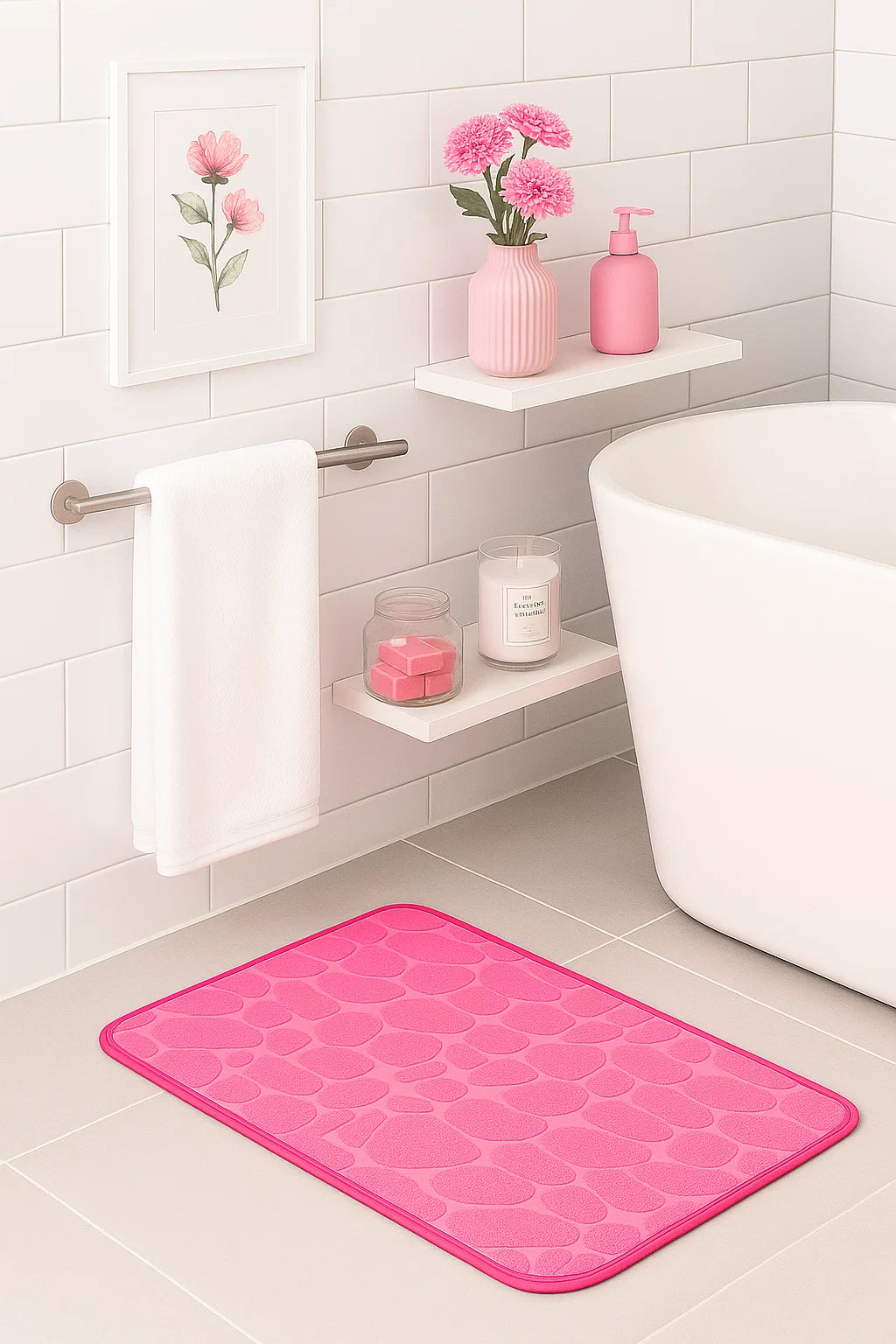 Mjuk och absorberande badrumsmatta 60cm x 40cm