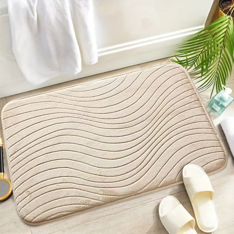 Beige halkfri och mjuk badrumsmatta 45x70cm