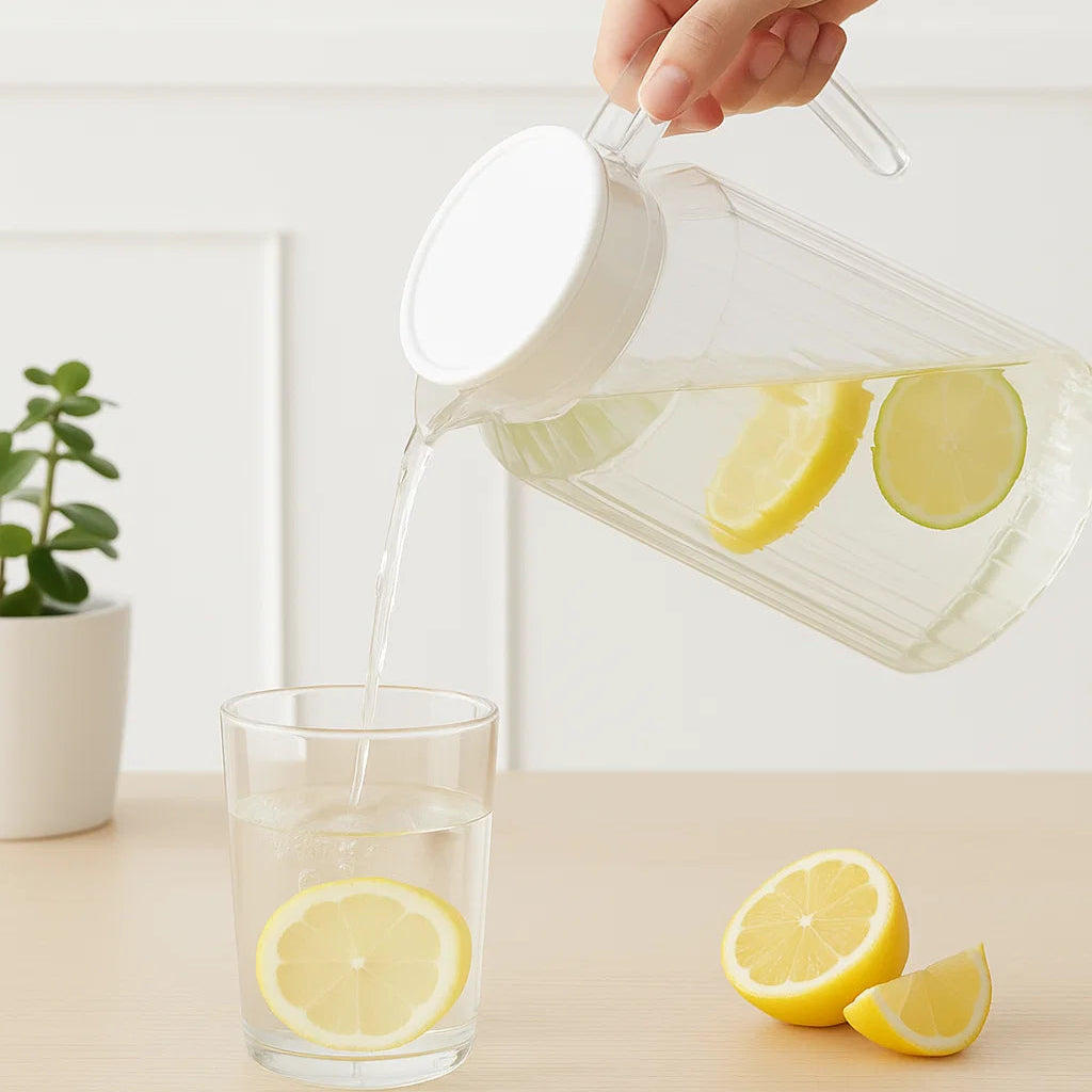 Karaff - Vit och transparent vattenkanna 0,8L 20cm