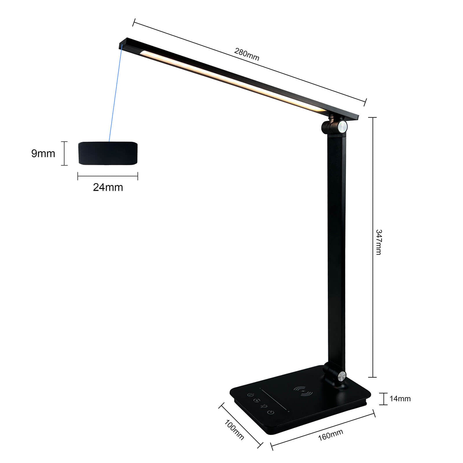 Vikbar LED Skrivbordslampa