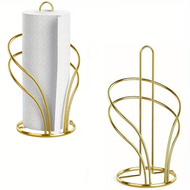 Hushållspapperhållare i guld