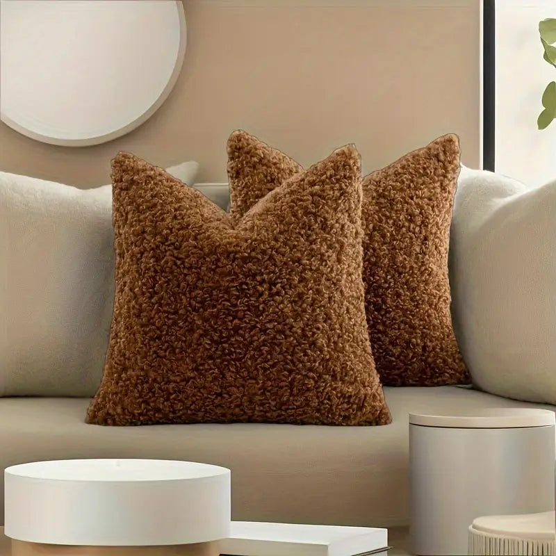 Fluffigt Teddy Kuddfodral i 2-pack - 50x50 cm
