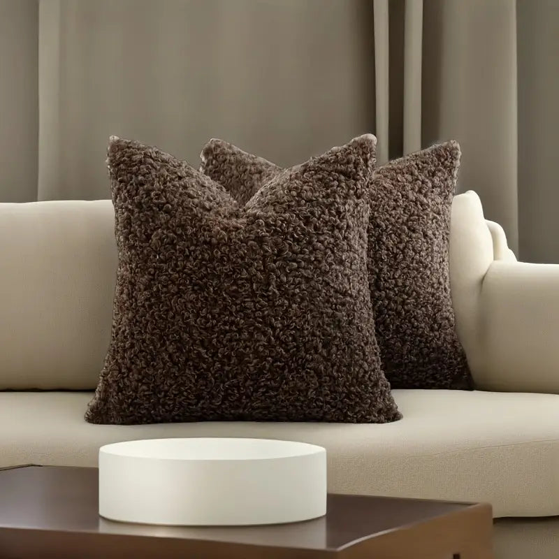 Fluffigt Teddy Kuddfodral i 2-pack - 50x50 cm