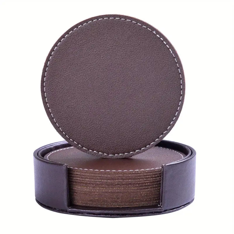 Glasunderlägg i Återvunnet Konstläder 6-pack