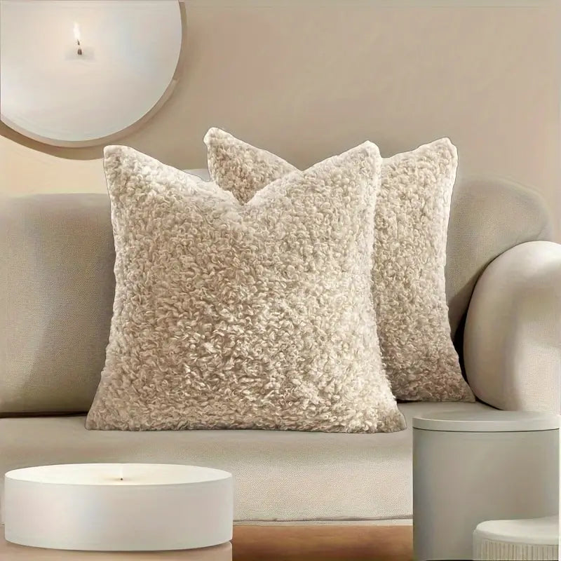 Fluffigt Teddy Kuddfodral i 2-pack - 50x50 cm