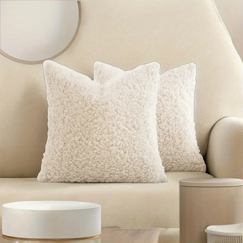 Fluffigt Teddy Kuddfodral i 2-pack - 50x50 cm