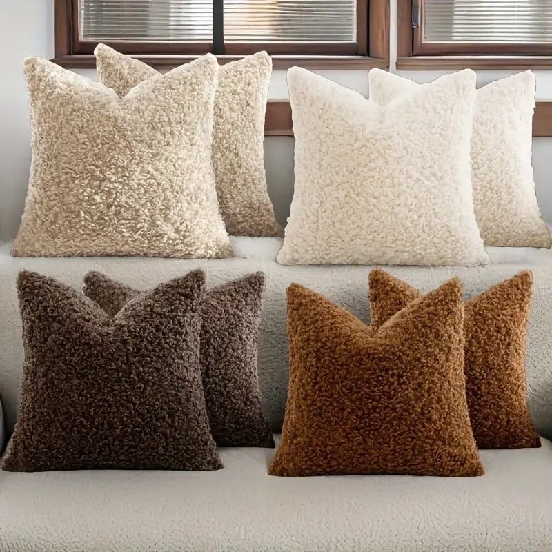 Fluffigt Teddy Kuddfodral i 2-pack - 50x50 cm