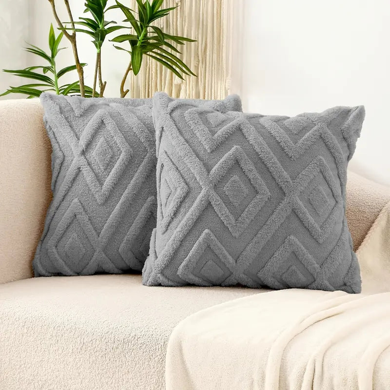 Kuddfodral i Plysch-polyester - 2-pack